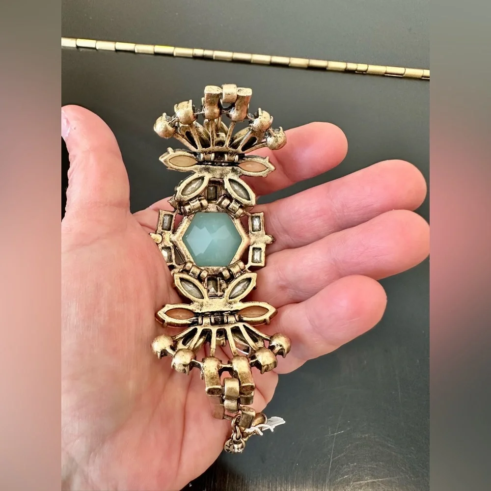 NWT Vintage RARE luxury J. Crew Art Deco Inspired Crystal Statement Bracelet - Picture 16 of 17
